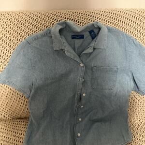 Karen Scott  Blue Denim button Up Shirt